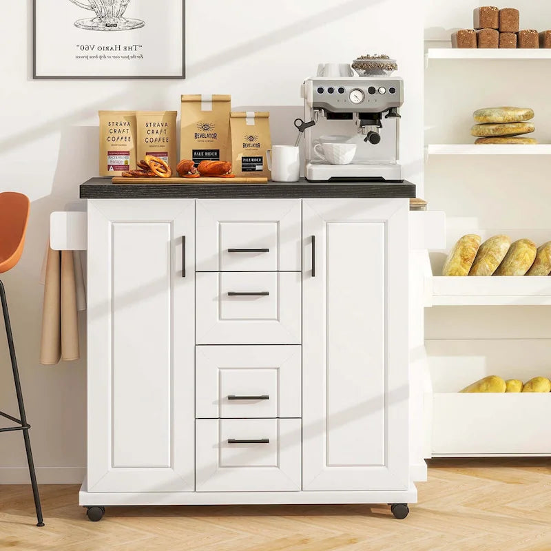 Costway Mobile Rolling Kitchen Island Cart with Wheels - Versatile Serving Utility - Learn More 9