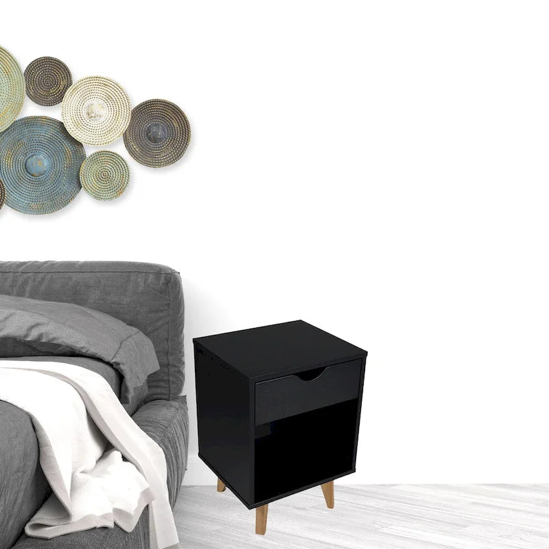 Modern 24-Inch Wooden Nightstand with 2 Drawers - Stylish Bedside or End Table with Storage 3