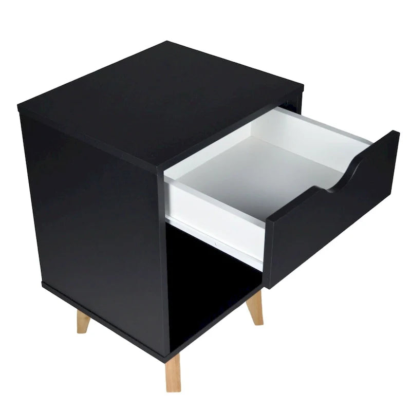 Modern 24-Inch Wooden Nightstand with 2 Drawers - Stylish Bedside or End Table with Storage 4