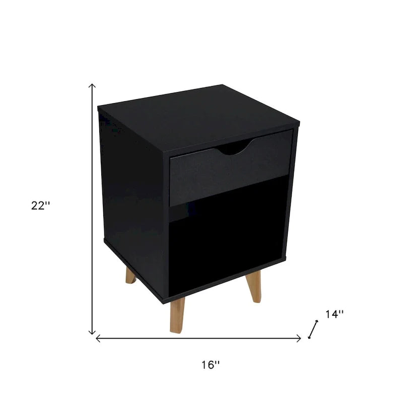Modern 24-Inch Wooden Nightstand with 2 Drawers - Stylish Bedside or End Table with Storage 7
