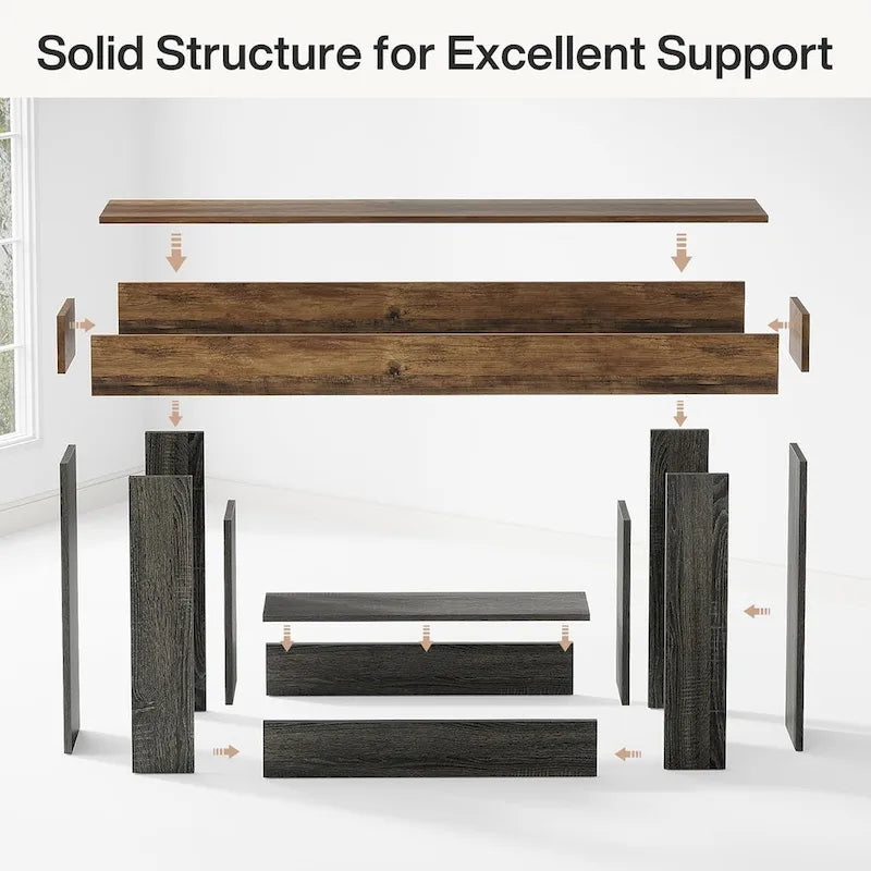 Rustic 2-Tier Entryway Table for Living Room, Hallway, and Foyer 7