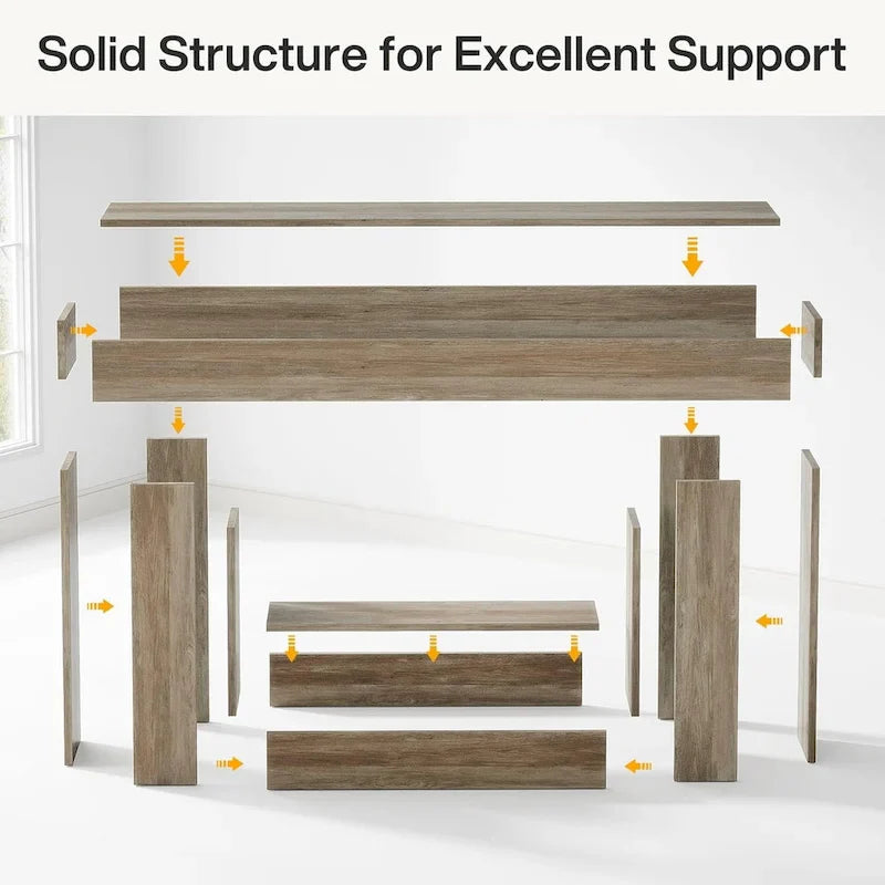 Rustic 2-Tier Entryway Table for Living Room, Hallway, and Foyer 12