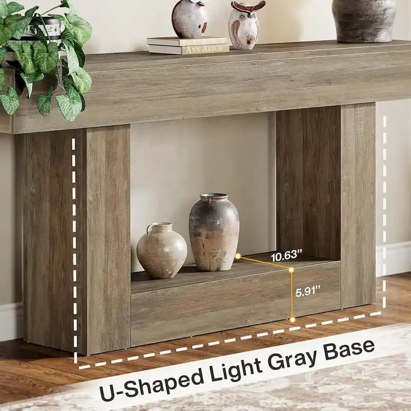 Rustic 2-Tier Entryway Table for Living Room, Hallway, and Foyer 14