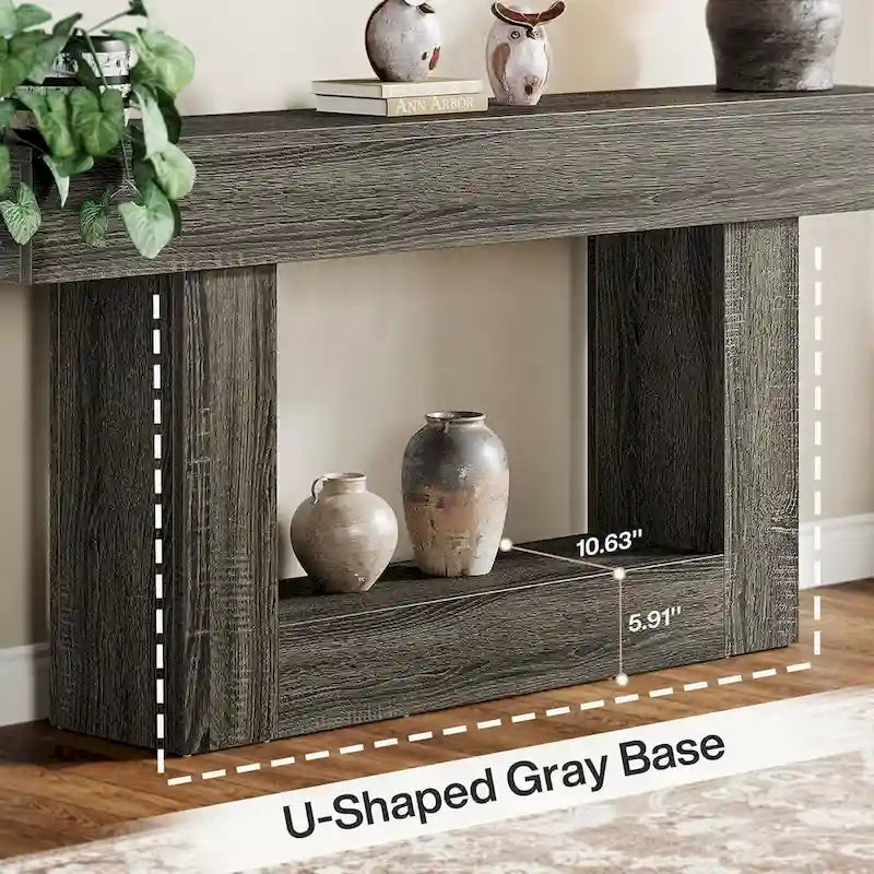 Rustic 2-Tier Entryway Table for Living Room, Hallway, and Foyer 20