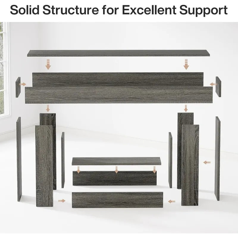 Rustic 2-Tier Entryway Table for Living Room, Hallway, and Foyer 21