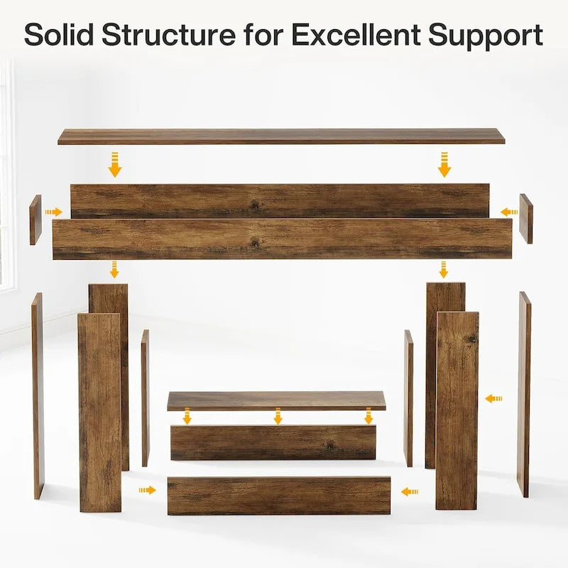 Rustic 2-Tier Entryway Table for Living Room, Hallway, and Foyer 26