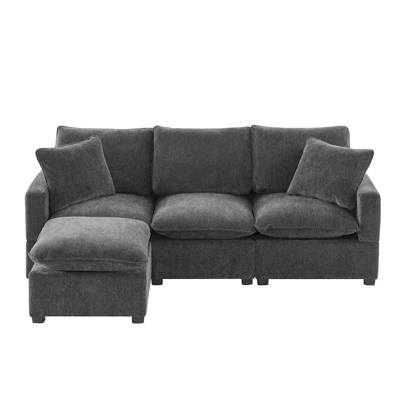 4-Seater L-Shaped Modular Chenille Sectional Sofa 3