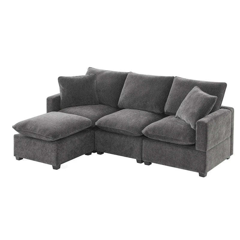 4-Seater L-Shaped Modular Chenille Sectional Sofa 12