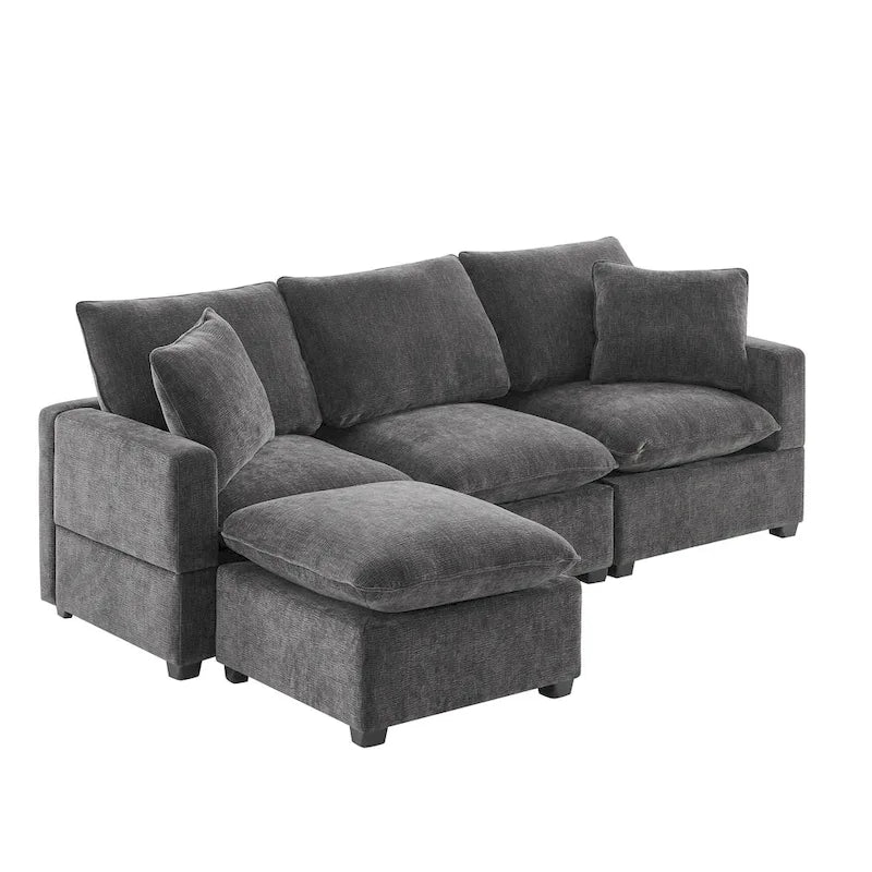 4-Seater L-Shaped Modular Chenille Sectional Sofa 13