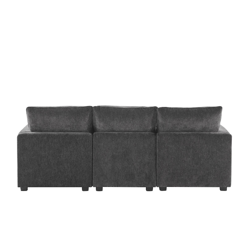 4-Seater L-Shaped Modular Chenille Sectional Sofa 15