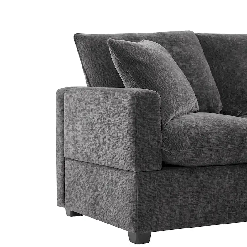 4-Seater L-Shaped Modular Chenille Sectional Sofa 20