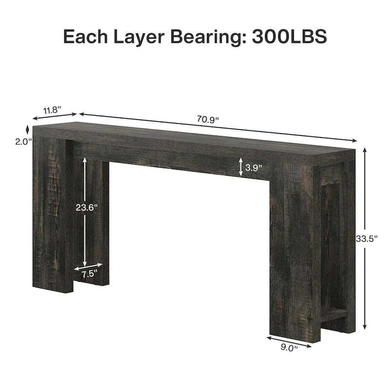 70.9-Inch Console Sofa Table for Living Room, Entryway, and Hallway 6