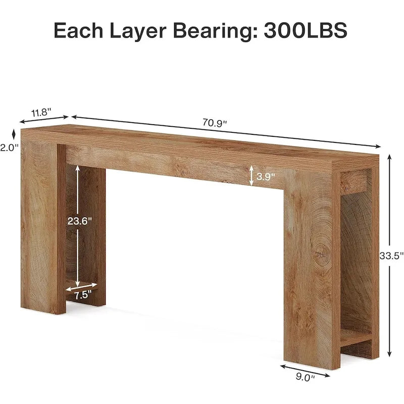 70.9-Inch Console Sofa Table for Living Room, Entryway, and Hallway 12