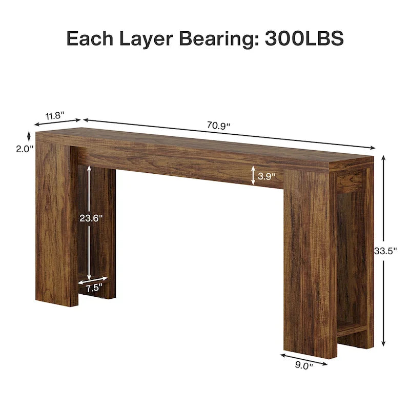 70.9-Inch Console Sofa Table for Living Room, Entryway, and Hallway 19