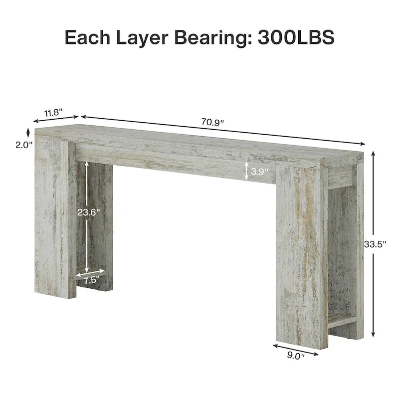 70.9-Inch Console Sofa Table for Living Room, Entryway, and Hallway 27
