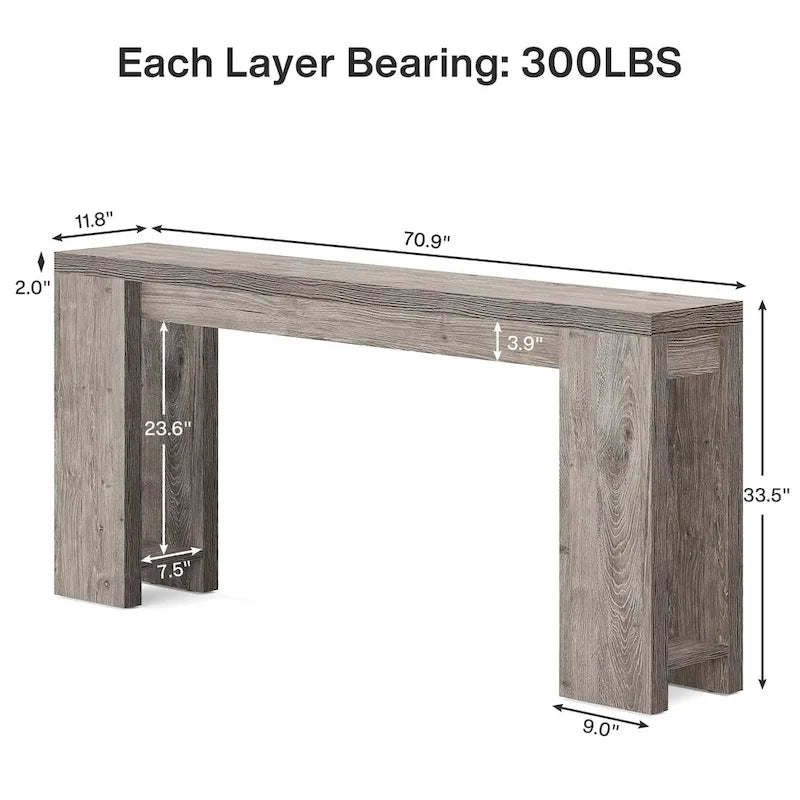 70.9-Inch Console Sofa Table for Living Room, Entryway, and Hallway 35