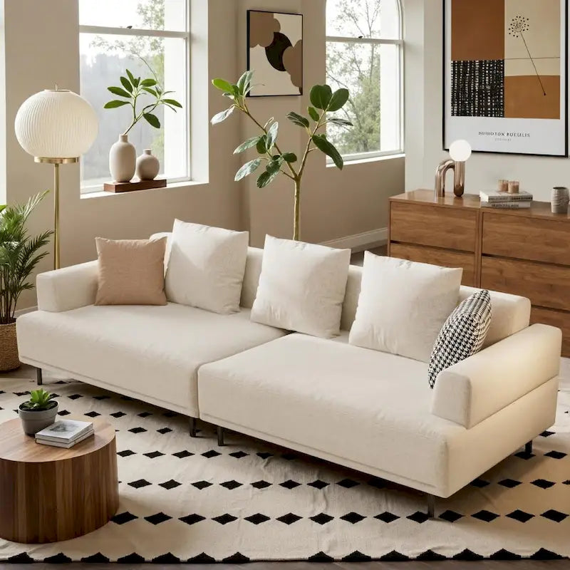 Contemporary Deep Seat Sofa with Cushions, Elevated Legs, Cozy Living Room Seating, Ideal for Apartments 2