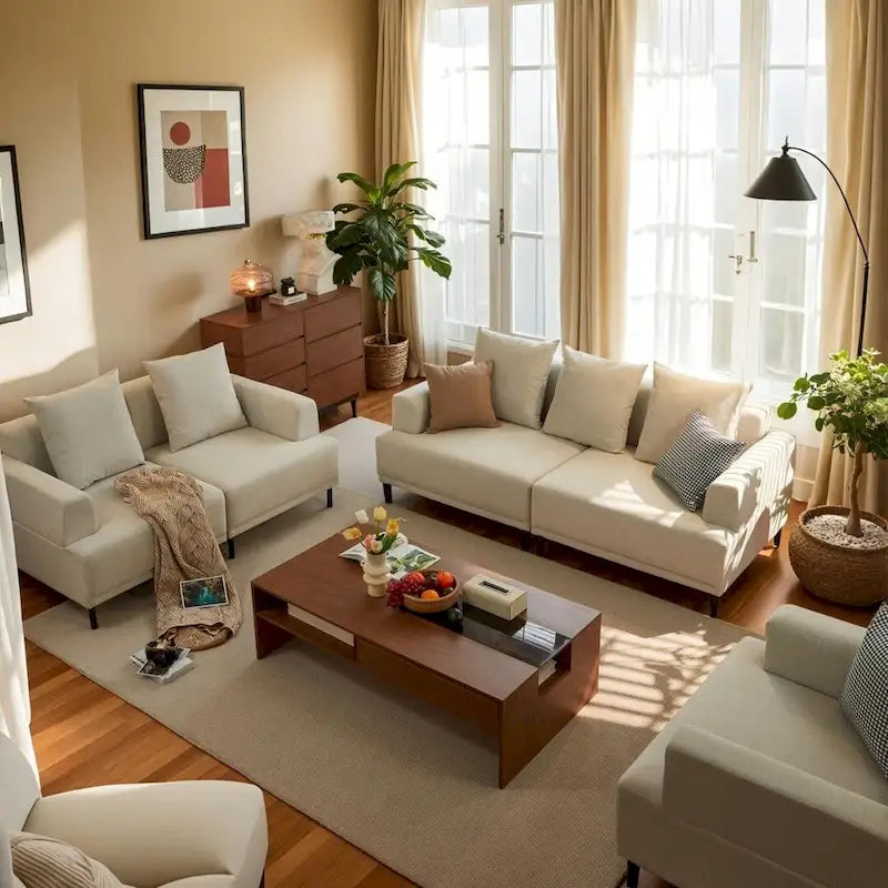Contemporary Deep Seat Sofa with Cushions, Elevated Legs, Cozy Living Room Seating, Ideal for Apartments 3