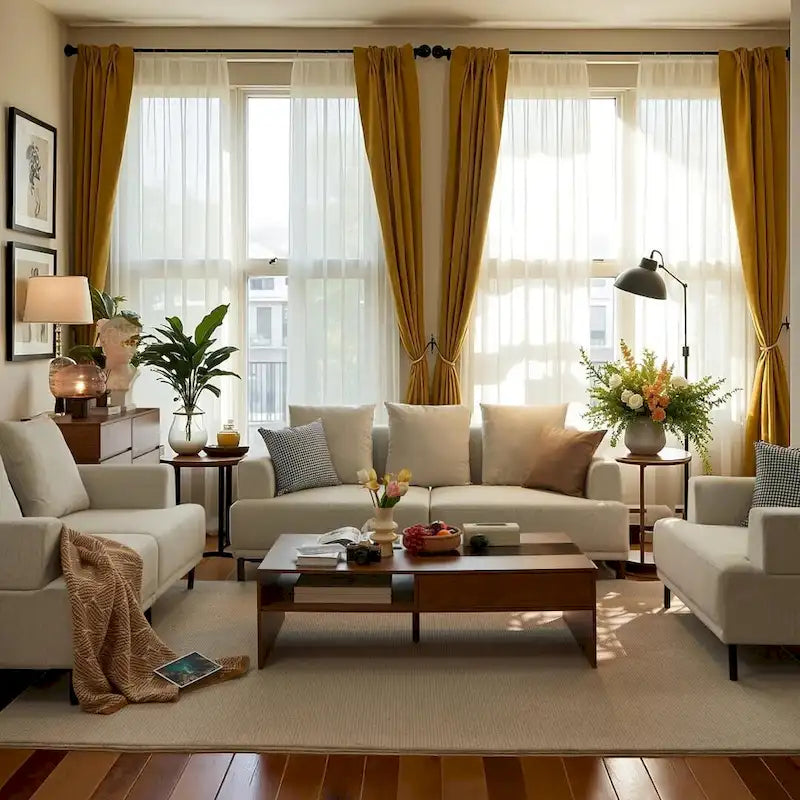 Contemporary Deep Seat Sofa with Cushions, Elevated Legs, Cozy Living Room Seating, Ideal for Apartments 4