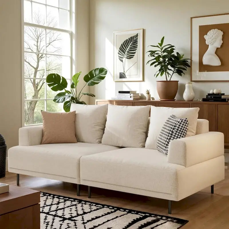Contemporary Deep Seat Sofa with Cushions, Elevated Legs, Cozy Living Room Seating, Ideal for Apartments 5