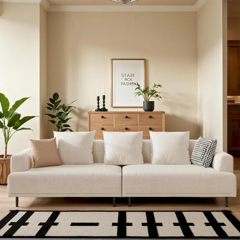 Contemporary Deep Seat Sofa with Cushions, Elevated Legs, Cozy Living Room Seating, Ideal for Apartments 6