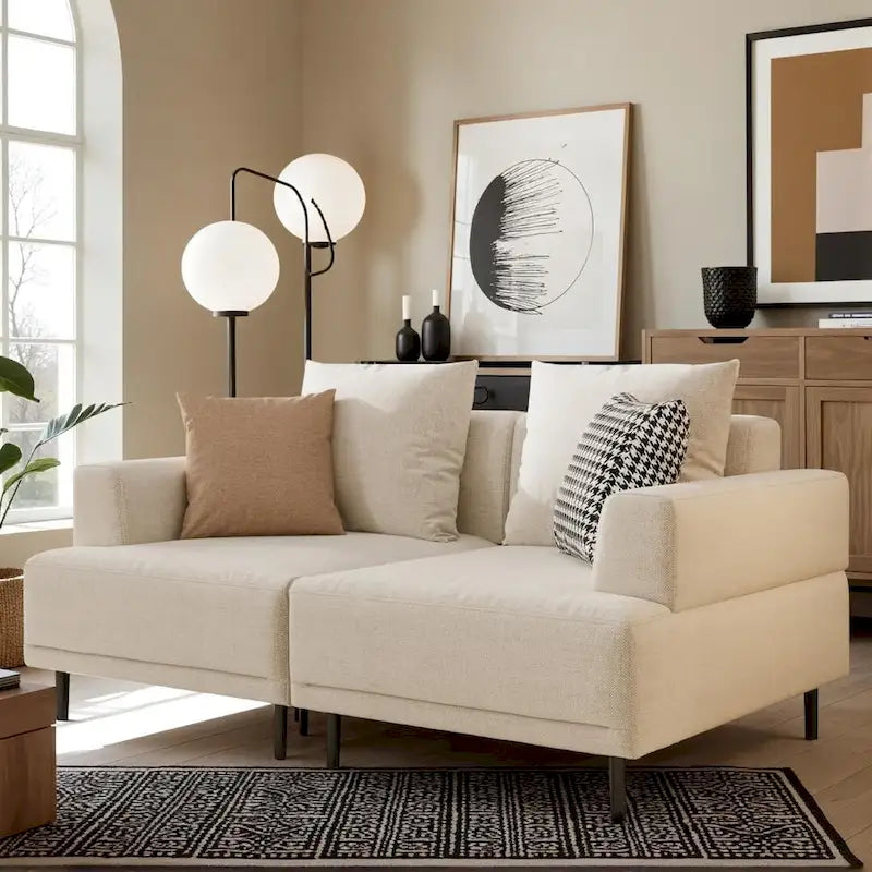 Contemporary Deep Seat Sofa with Cushions, Elevated Legs, Cozy Living Room Seating, Ideal for Apartments 8