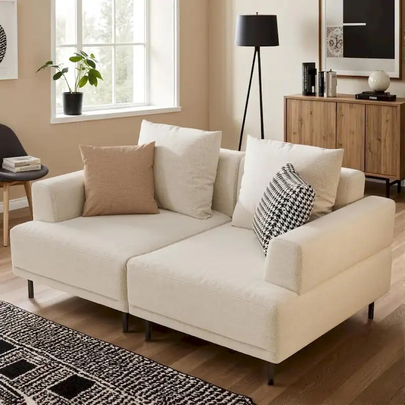 Contemporary Deep Seat Sofa with Cushions, Elevated Legs, Cozy Living Room Seating, Ideal for Apartments 10