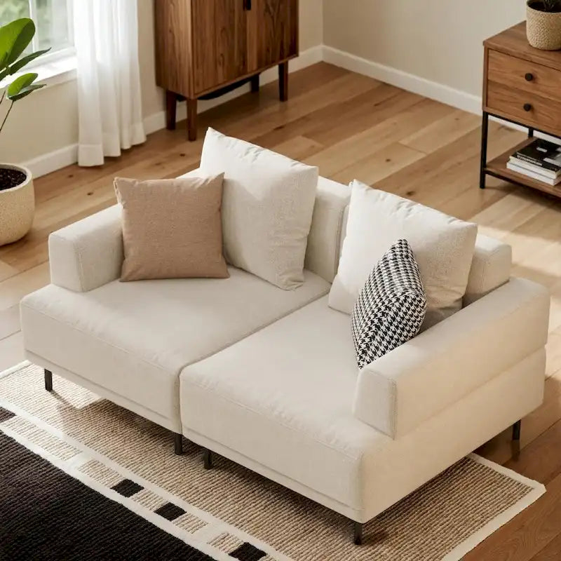 Contemporary Deep Seat Sofa with Cushions, Elevated Legs, Cozy Living Room Seating, Ideal for Apartments 11