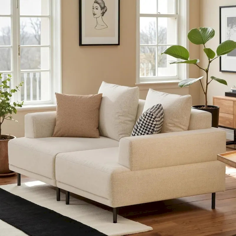 Contemporary Deep Seat Sofa with Cushions, Elevated Legs, Cozy Living Room Seating, Ideal for Apartments 12