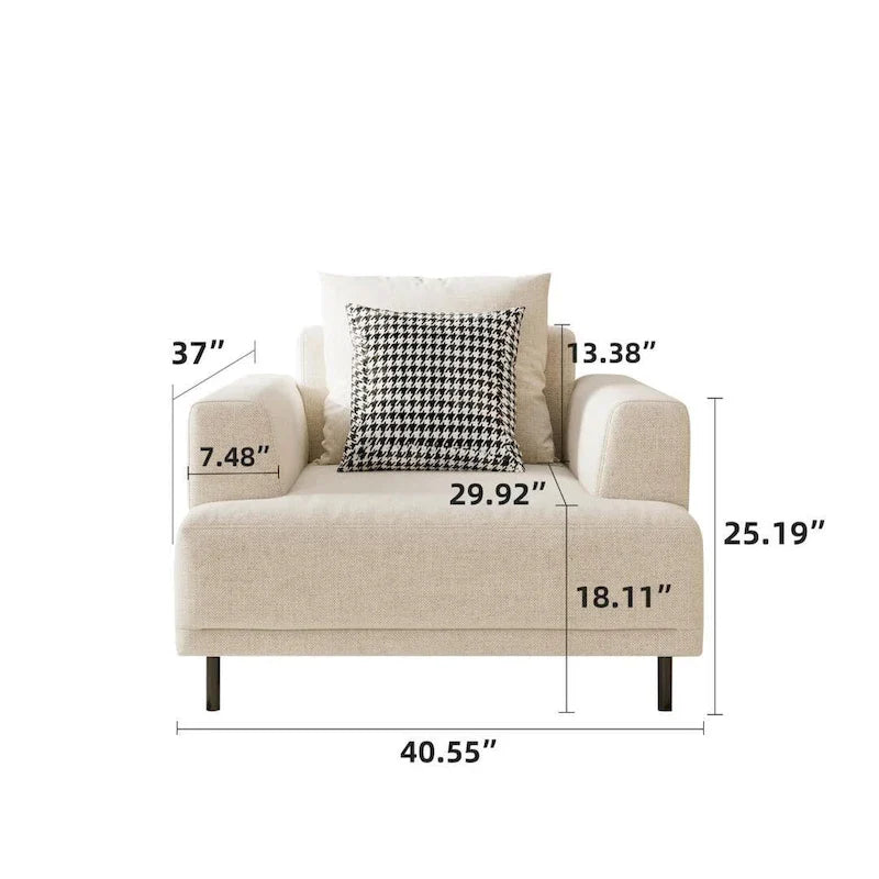 Contemporary Deep Seat Sofa with Cushions, Elevated Legs, Cozy Living Room Seating, Ideal for Apartments 16