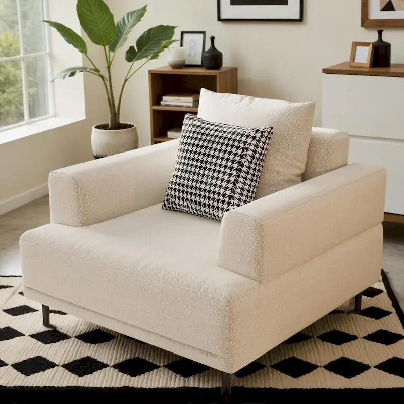 Contemporary Deep Seat Sofa with Cushions, Elevated Legs, Cozy Living Room Seating, Ideal for Apartments 17