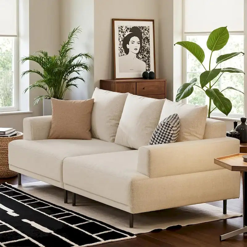 Contemporary Deep Seat Sofa with Cushions, Elevated Legs, Cozy Living Room Seating, Ideal for Apartments 21