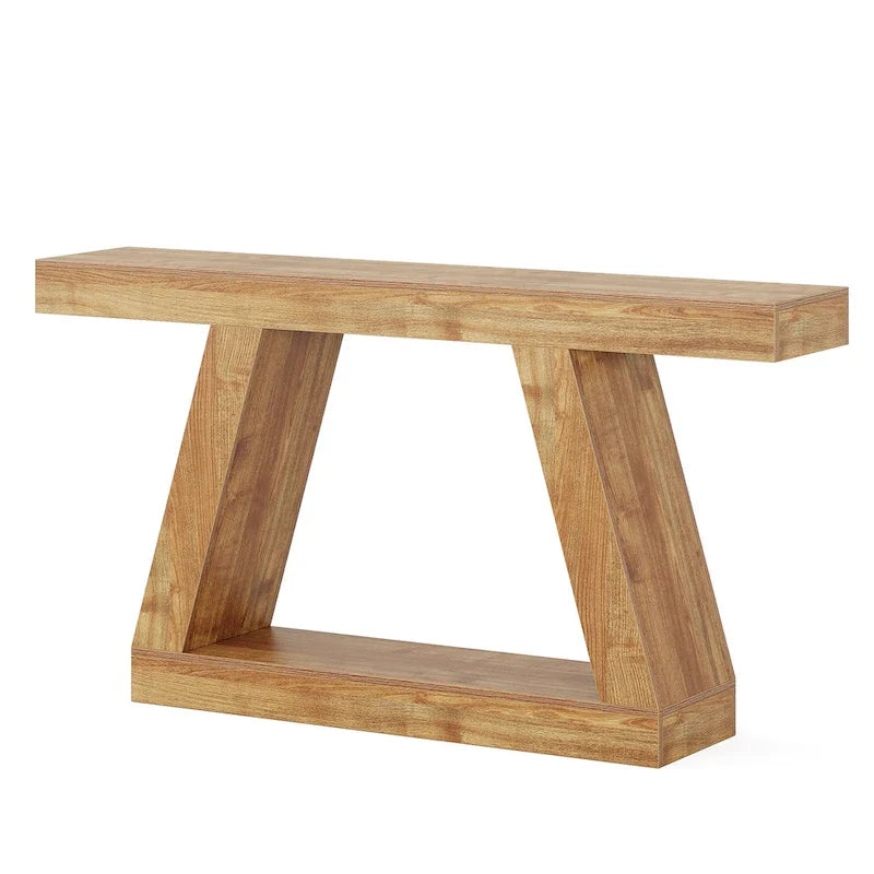 55-Inch Farmhouse Wooden Console Sofa Table with Storage - Dimensions: 11.81" D x 55.12" W x 31.5" H 10