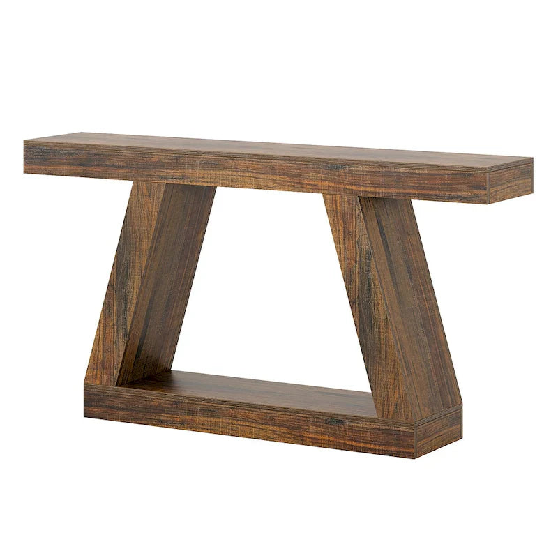55-Inch Farmhouse Wooden Console Sofa Table with Storage - Dimensions: 11.81" D x 55.12" W x 31.5" H 18