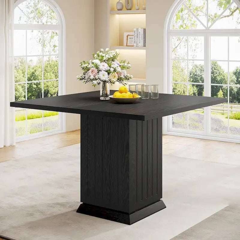Contemporary Square Wooden Dining Table for 4 1