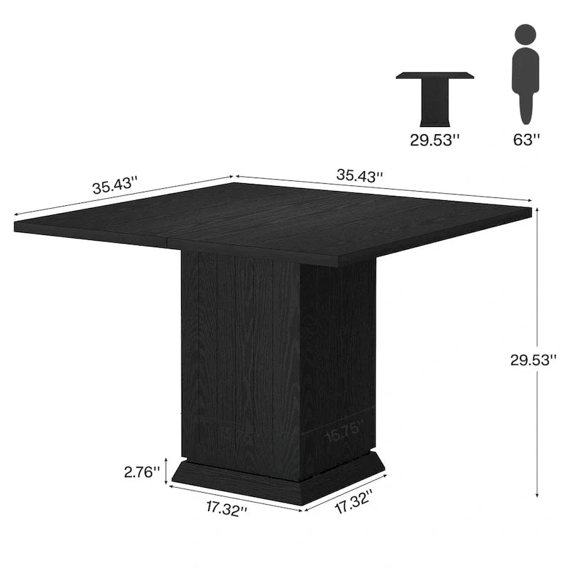Contemporary Square Wooden Dining Table for 4 2