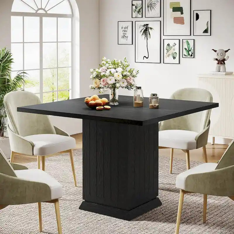 Contemporary Square Wooden Dining Table for 4 3