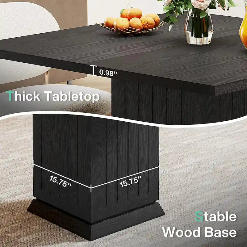 Contemporary Square Wooden Dining Table for 4 6