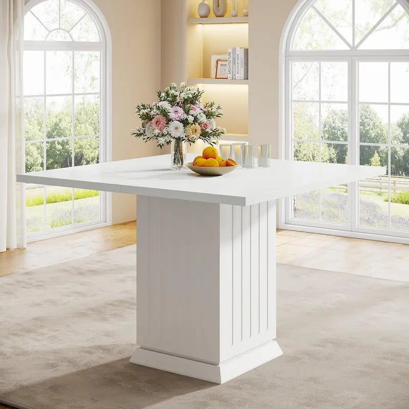 Contemporary Square Wooden Dining Table for 4 7