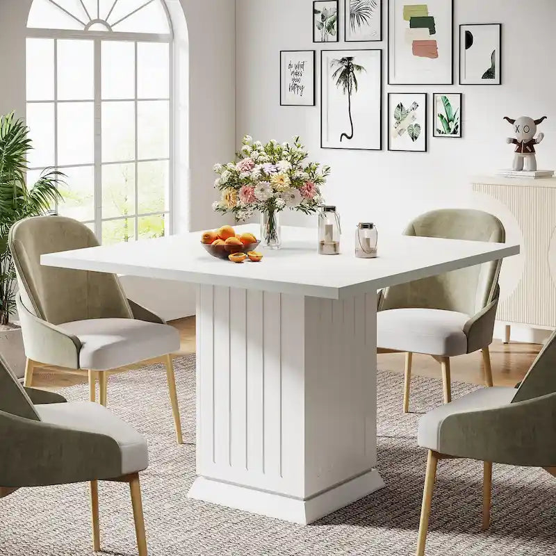 Contemporary Square Wooden Dining Table for 4 8