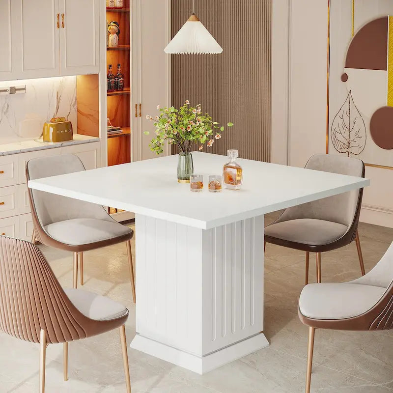Contemporary Square Wooden Dining Table for 4 9