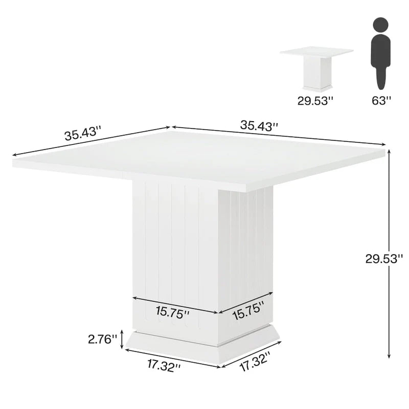 Contemporary Square Wooden Dining Table for 4 11
