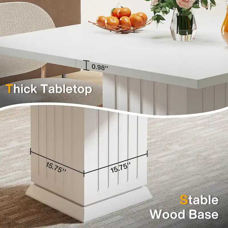 Contemporary Square Wooden Dining Table for 4 12