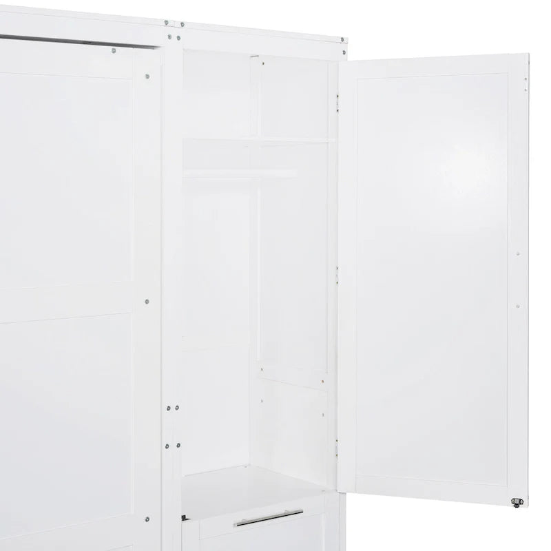Contemporary Queen Murphy Bed with Integrated Closet and Storage Drawers 3