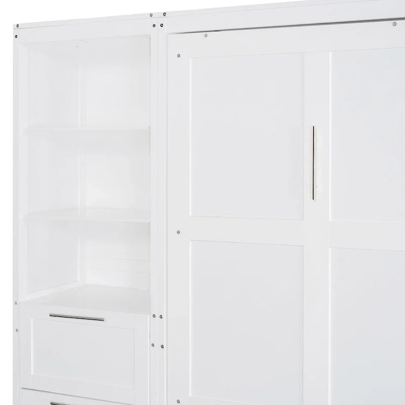 Contemporary Queen Murphy Bed with Integrated Closet and Storage Drawers 5
