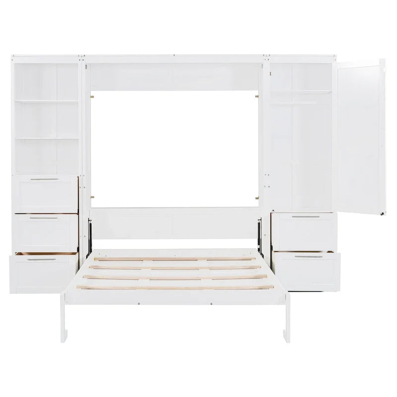 Contemporary Queen Murphy Bed with Integrated Closet and Storage Drawers 8