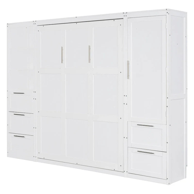 Contemporary Queen Murphy Bed with Integrated Closet and Storage Drawers 9