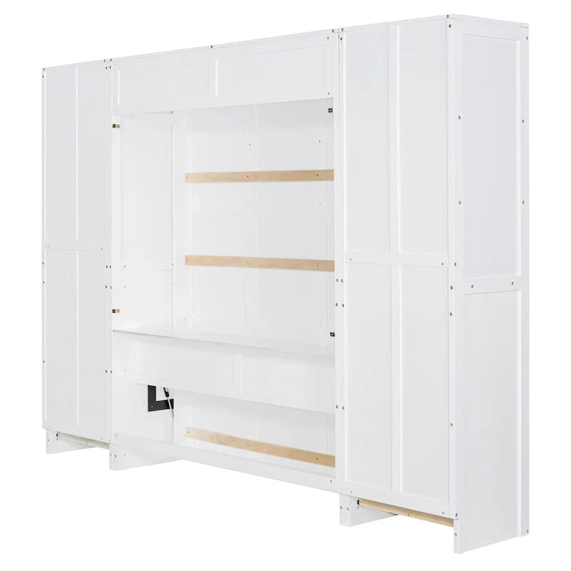 Contemporary Queen Murphy Bed with Integrated Closet and Storage Drawers 10