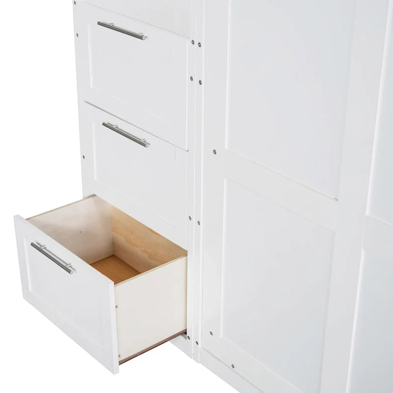 Contemporary Queen Murphy Bed with Integrated Closet and Storage Drawers 11
