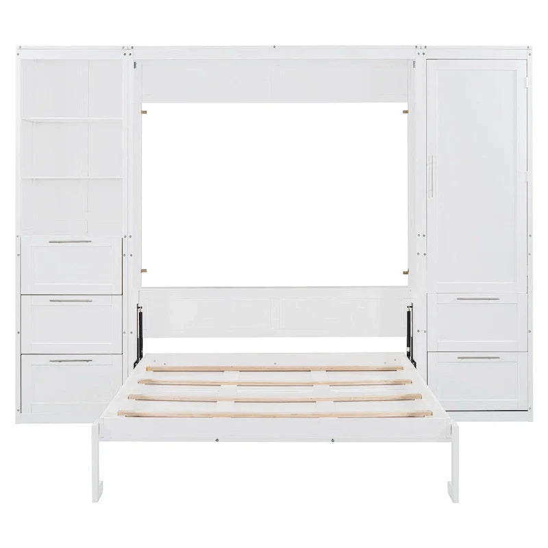 Contemporary Queen Murphy Bed with Integrated Closet and Storage Drawers 12